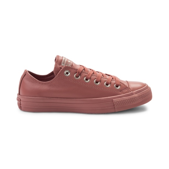 blush pink leather converse